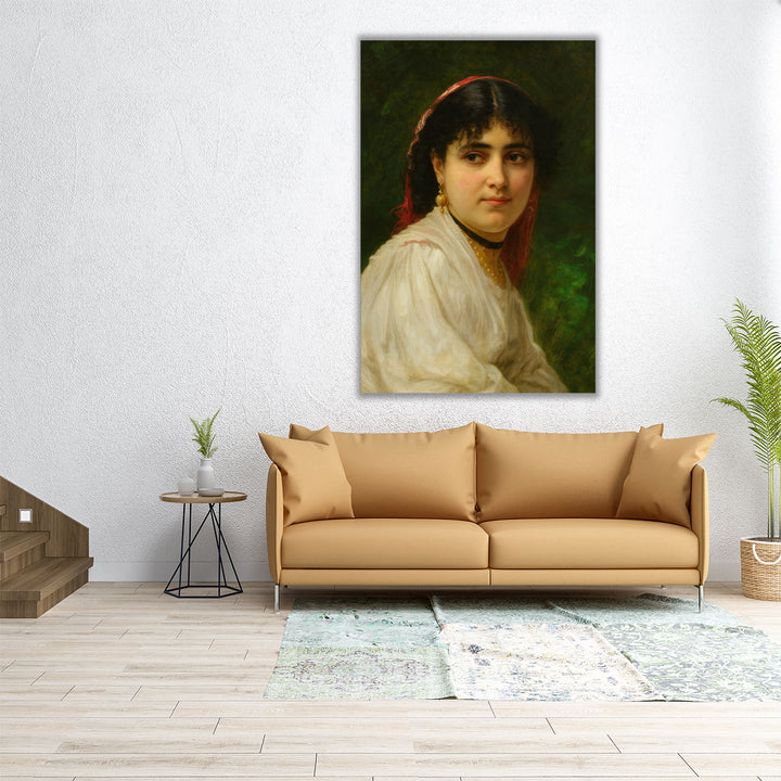 Portrait of a Young Italian Woman, 1875 - Canvas Print Wall Art
