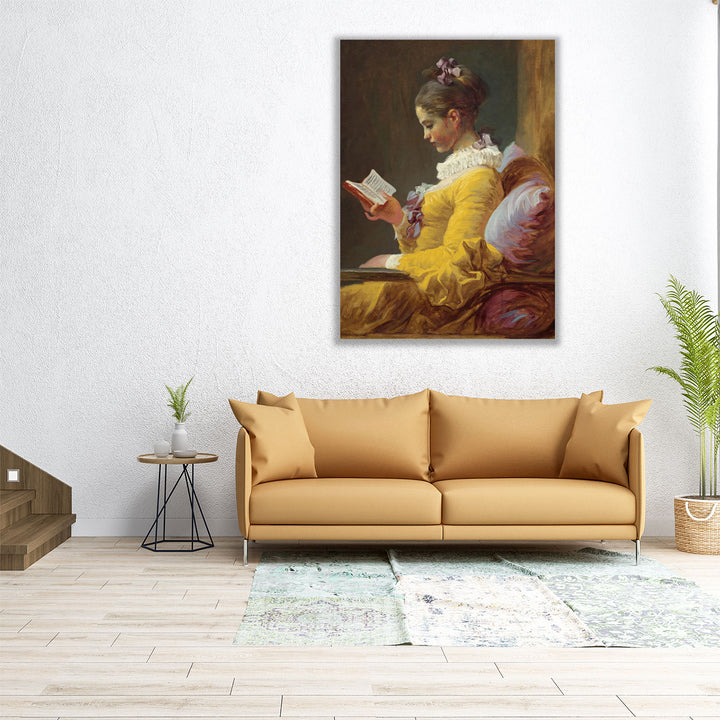 Young Girl Reading - Canvas Print Wall Art