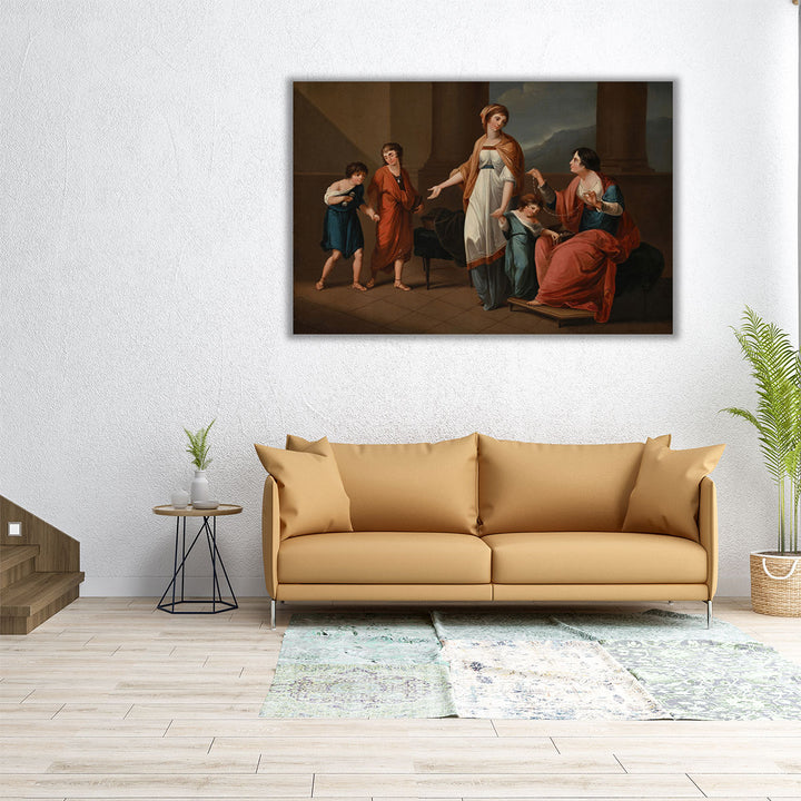 Cornelia Pointing to her Children as her Treasures - Canvas Print Wall Art