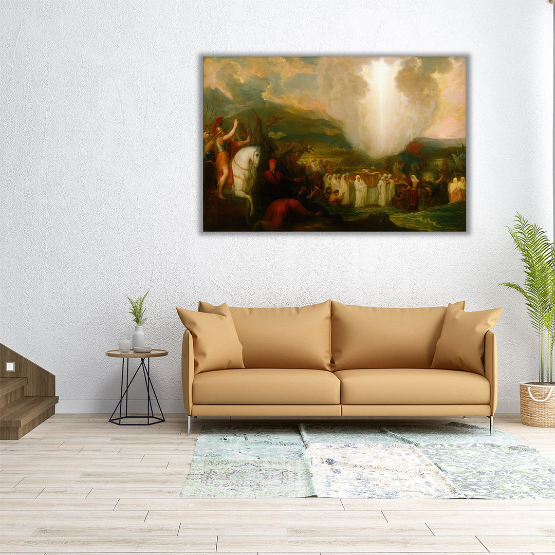 Joshua passing the River Jordan with the Ark of the Covenant - Canvas Print Wall Art