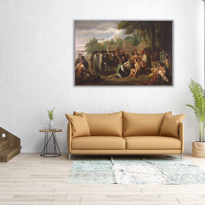 Penn Treaty with the Indians - Canvas Print Wall Art