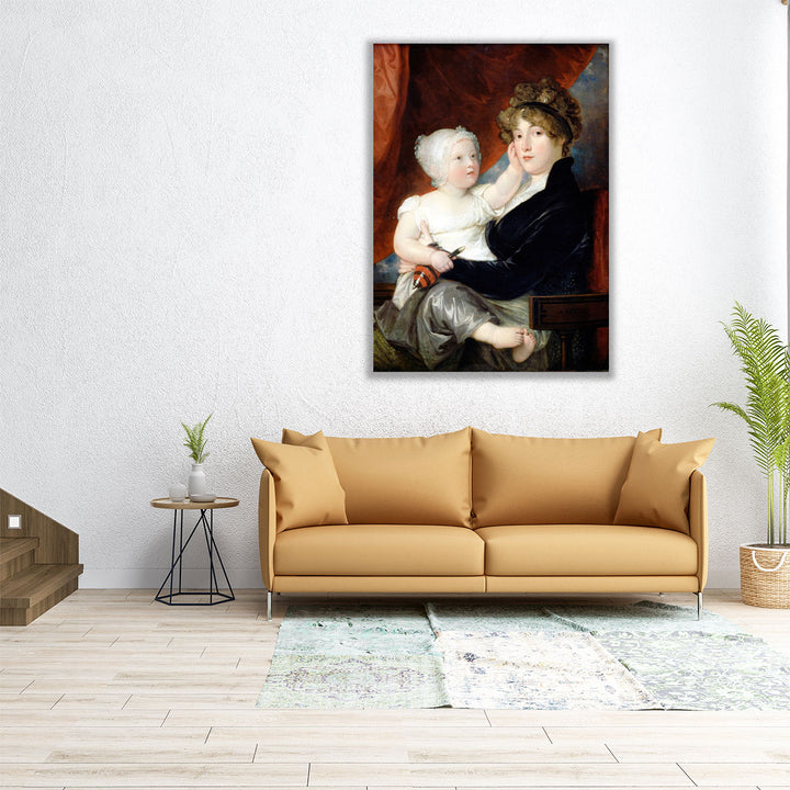 Mrs Benjamin West II with Her Son Benjamin West III - Canvas Print Wall Art