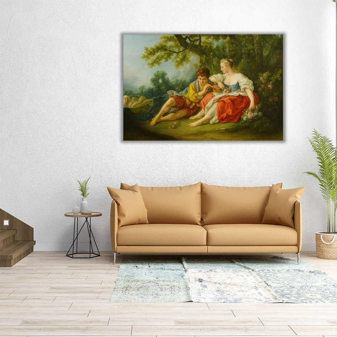 Shepherd Piping to a Shepherdess - Canvas Print Wall Art
