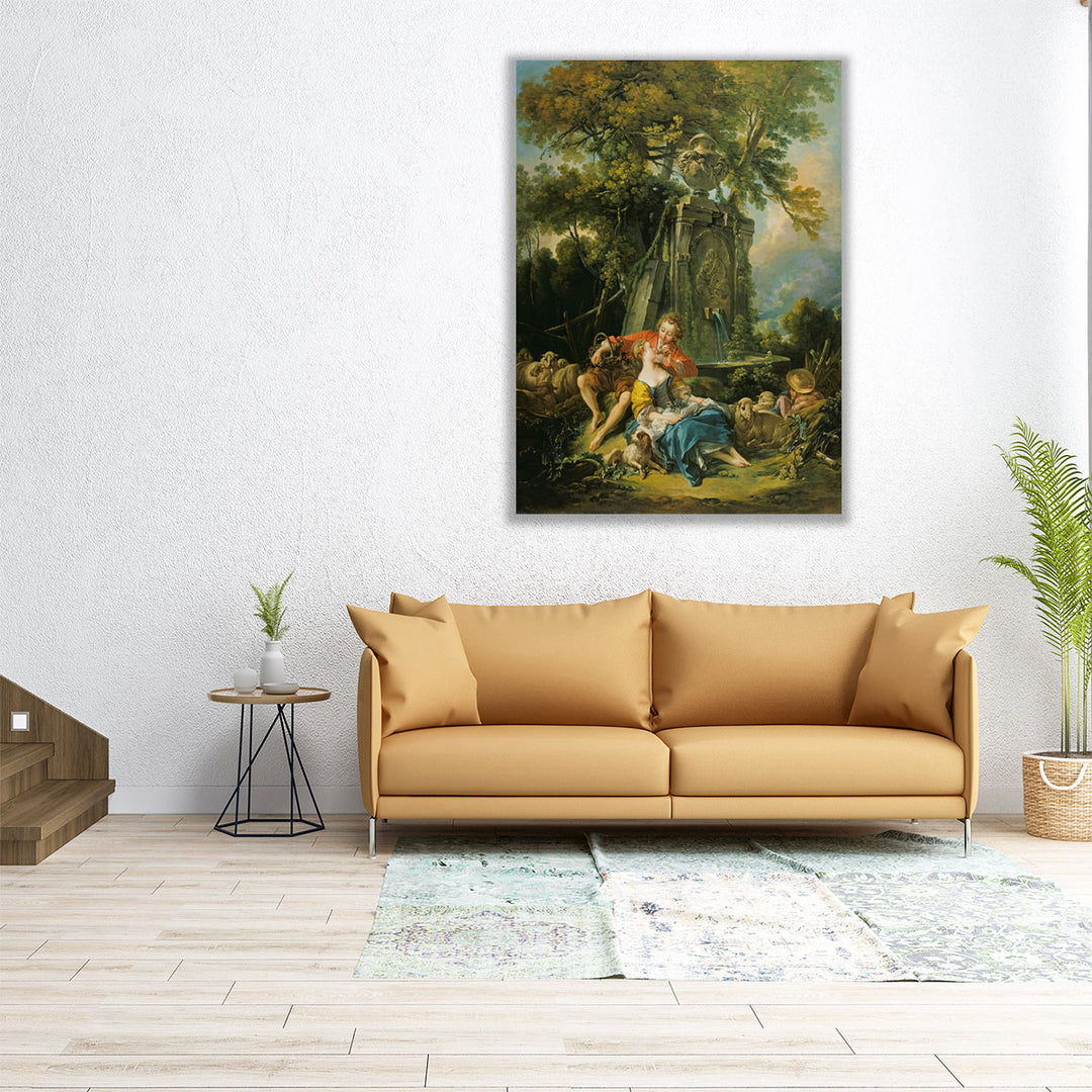Pastoral with a Couple near a Fountain, 1749 - Canvas Print Wall Art