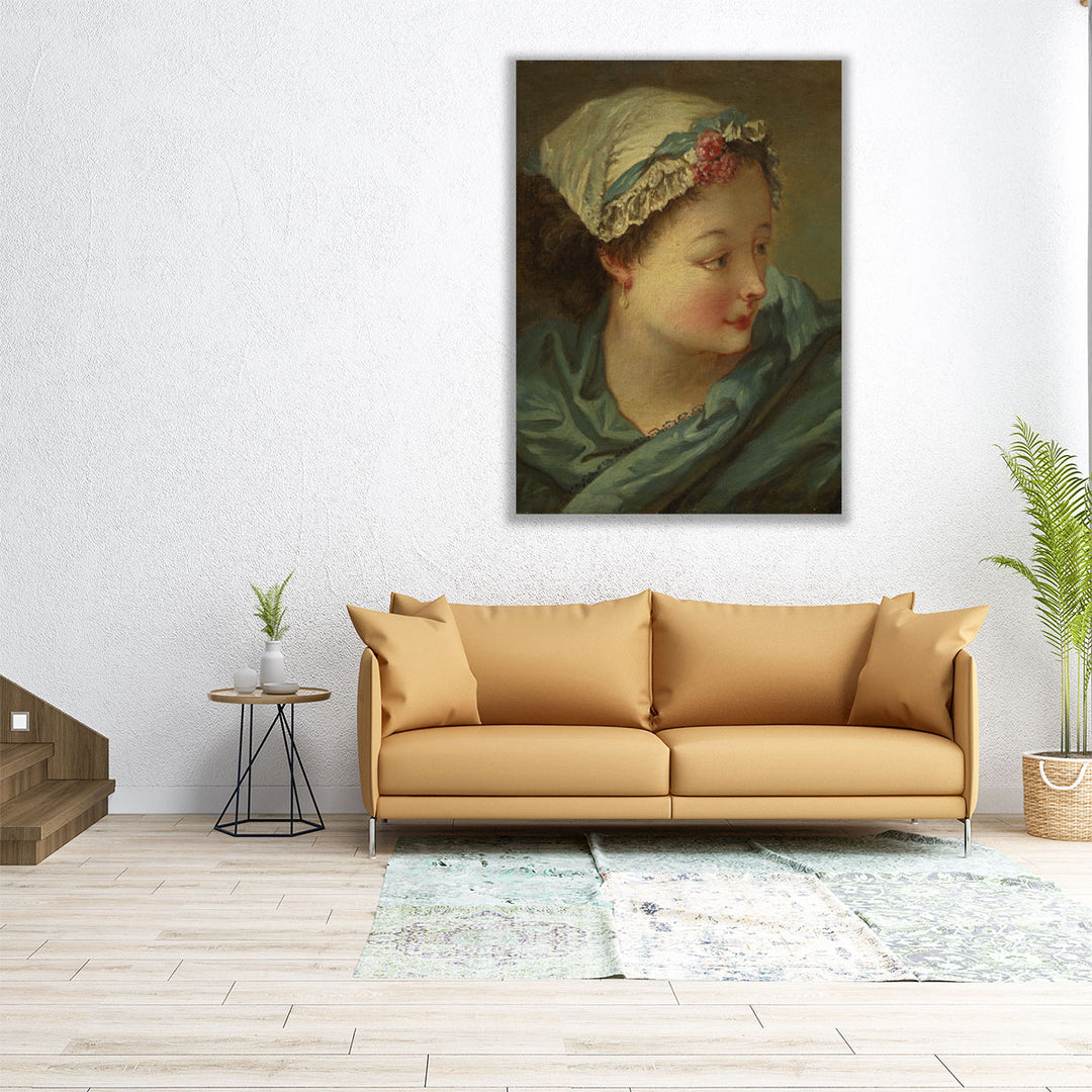 Head of a Young Woman - Canvas Print Wall Art