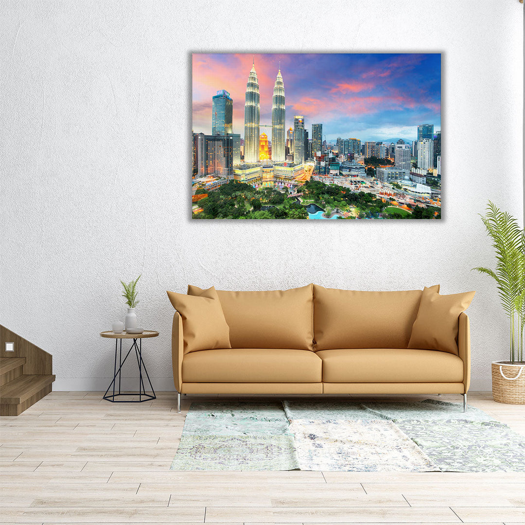 Kuala Lumpur Skyline at Twilight - Canvas Print Wall Art