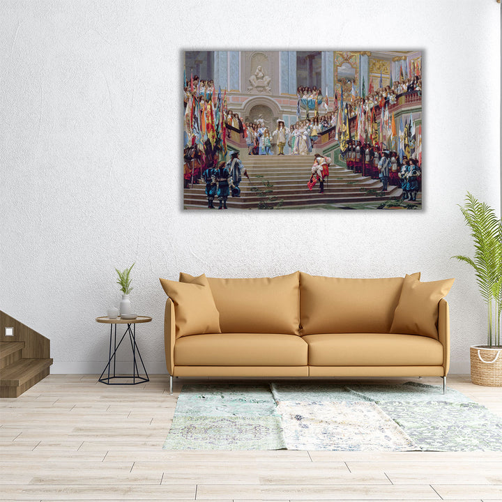 Reception of Le Grand Conde by Louis XIV at Versailles in 1674 - Canvas Print Wall Art
