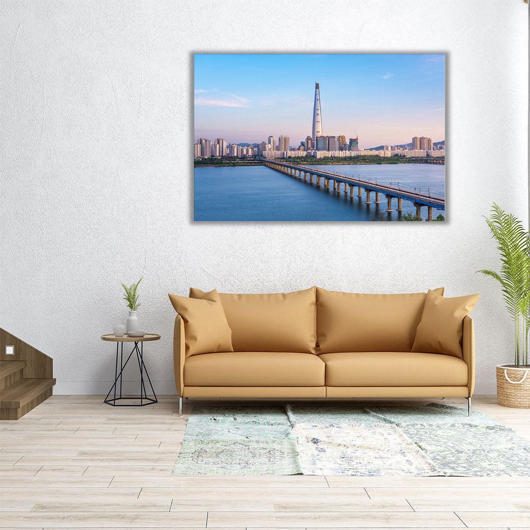 Seoul Subway And Seoul City Skyline, South korea - Canvas Print Wall Art