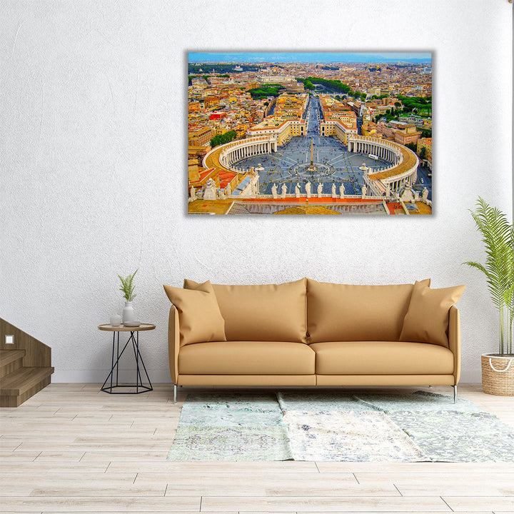 St. Peter's Square in Rome, Italy - Canvas Print Wall Art