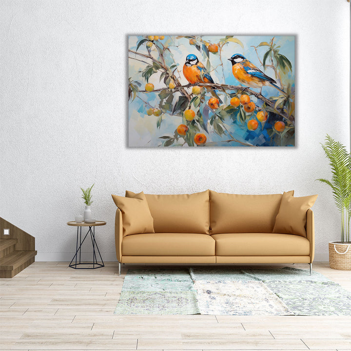 Feathered Citrus View - Canvas Print Wall Art
