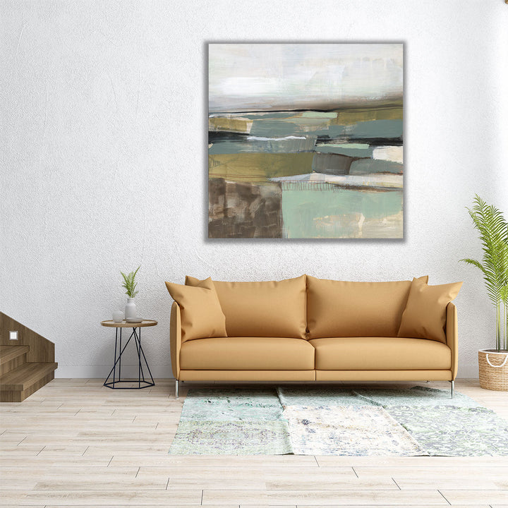 Neutral Horizon Grid I - Canvas Print Wall Art