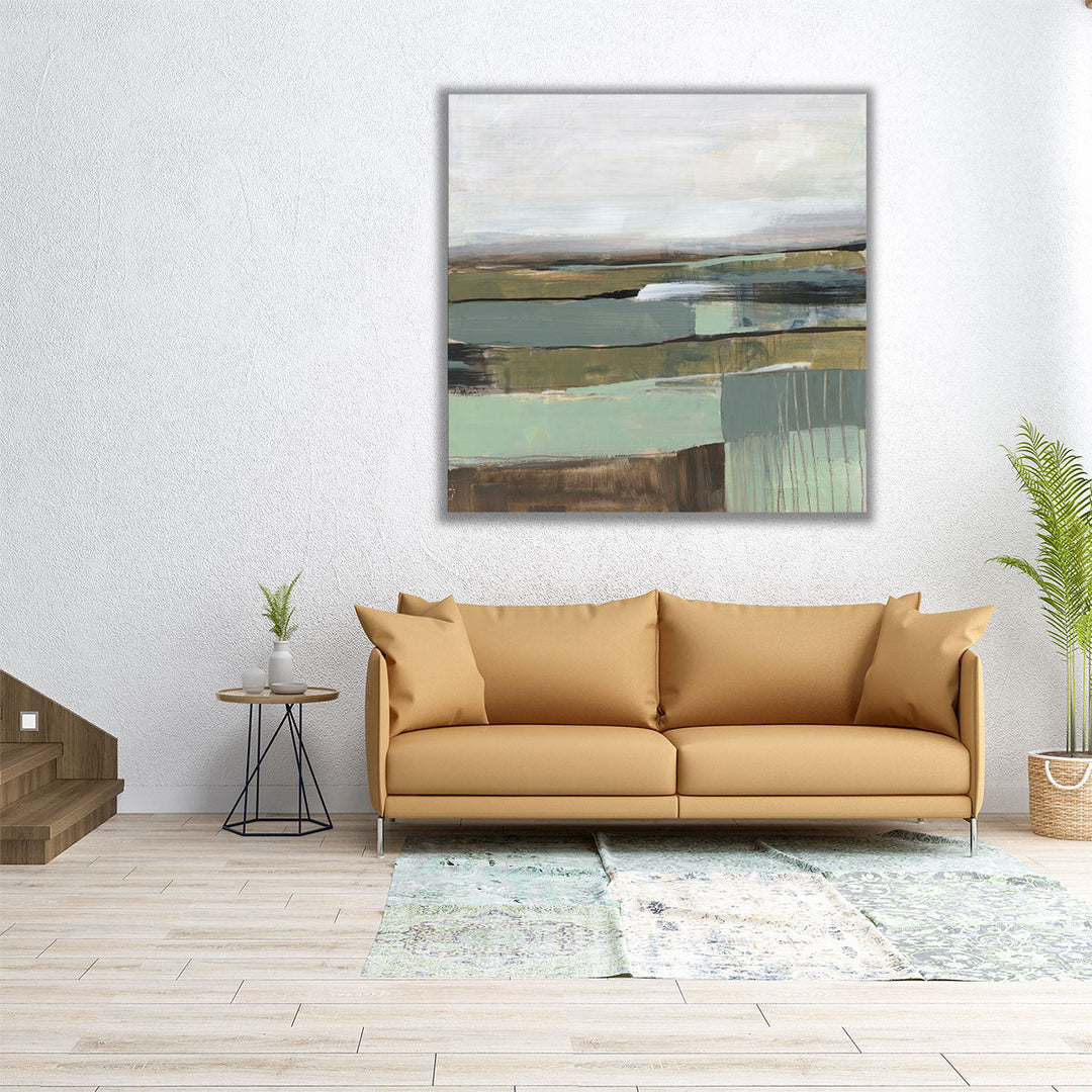 Neutral Horizon Grid II - Canvas Print Wall Art