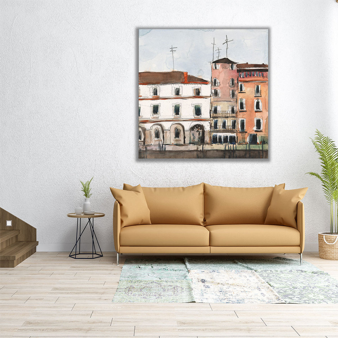 Along the Venice Facade - Canvas Print Wall Art