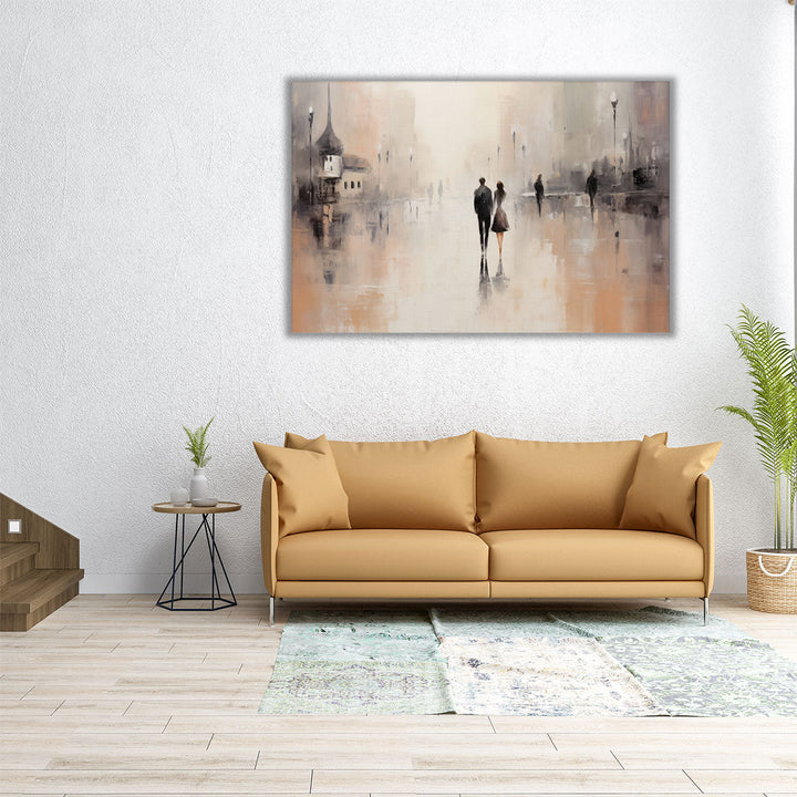 Urban Romantic Walk 2 - Canvas Print Wall Art