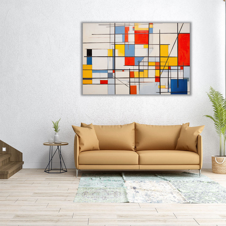 Dynamic Geometric Fusion - Canvas Print Wall Art