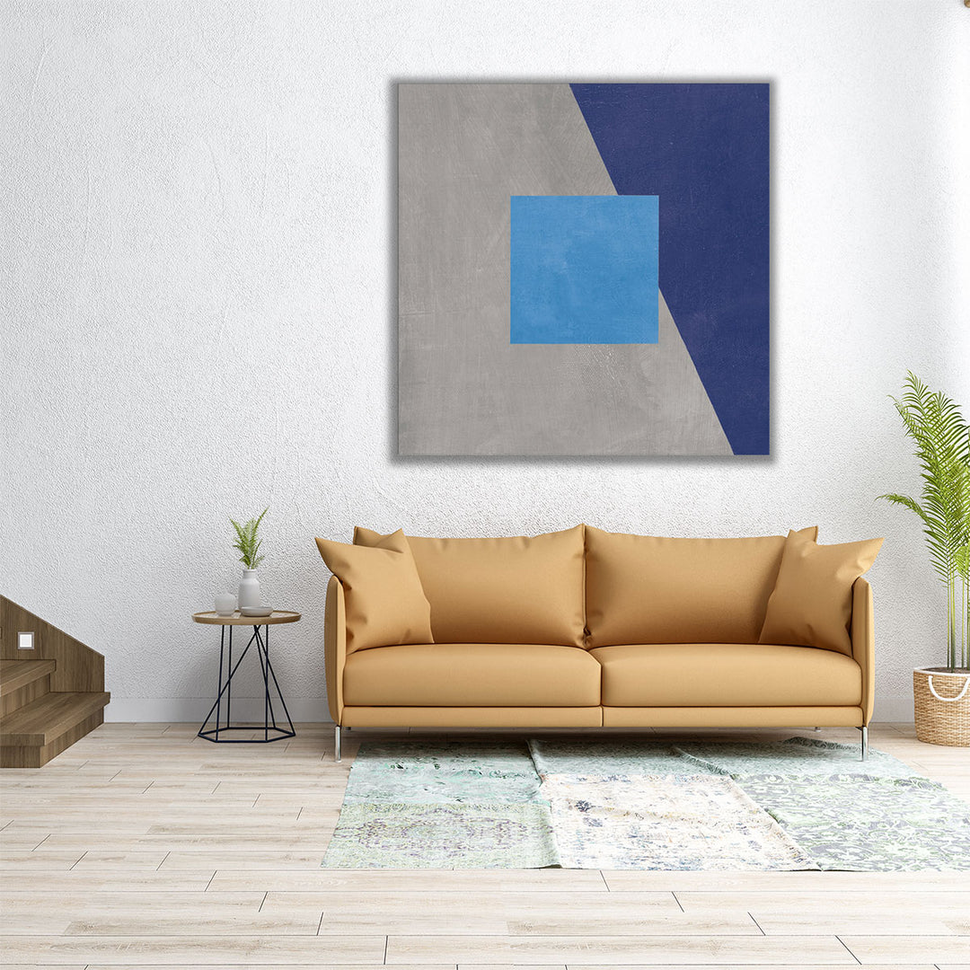 Azure Blue Silk Abstract II - Canvas Print Wall Art