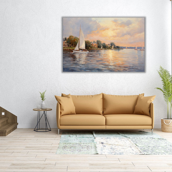 Monet-inspired Coastal Living - Canvas Print Wall Art