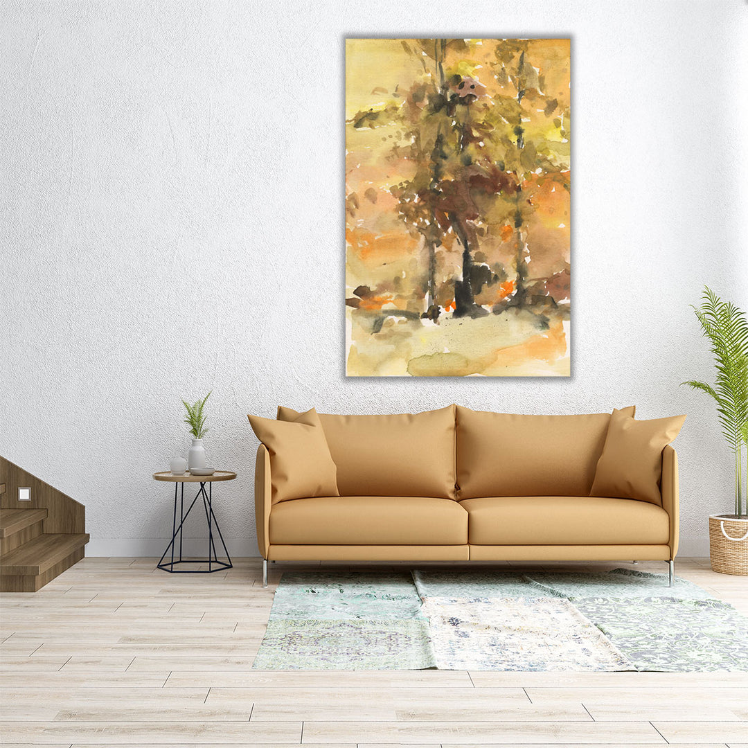 Fall Foliage Watercolor I - Canvas Print Wall Art