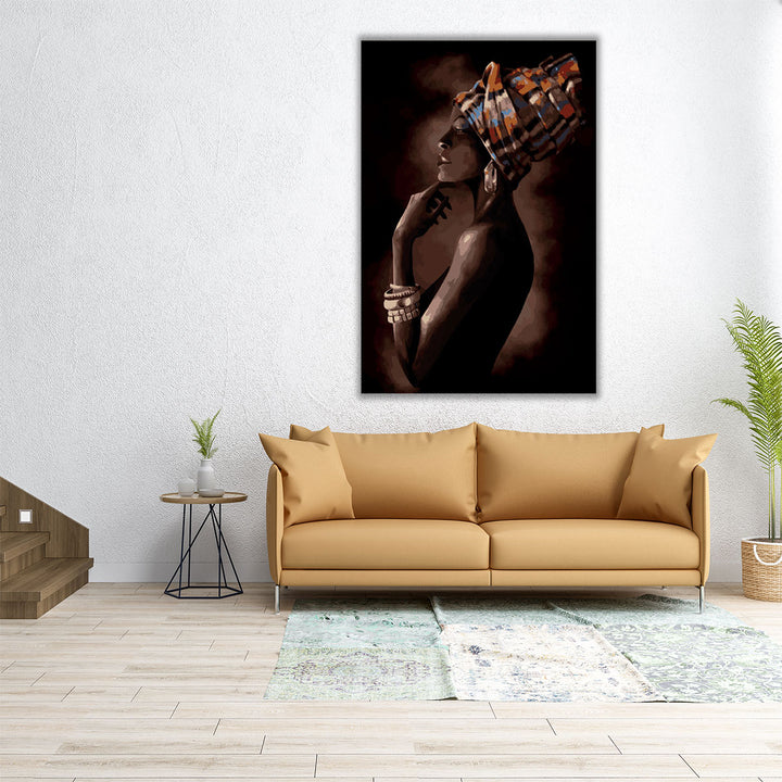 Beautiful African Woman in the Tropic - Canvas Print Wall Art