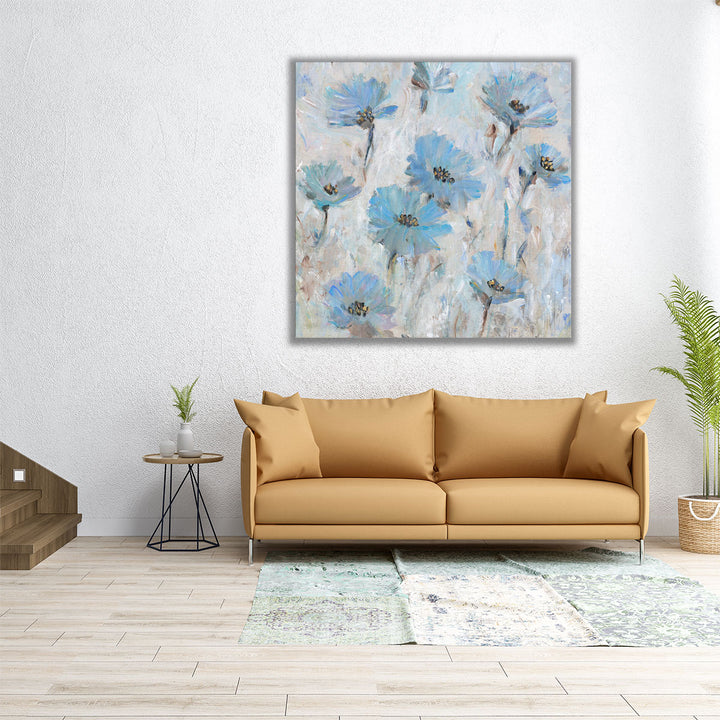 Mix Blue Flowers II - Canvas Print Wall Art