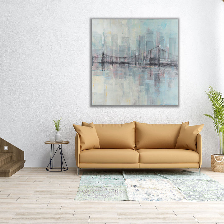 Pastel Cityscape II - Canvas Print Wall Art