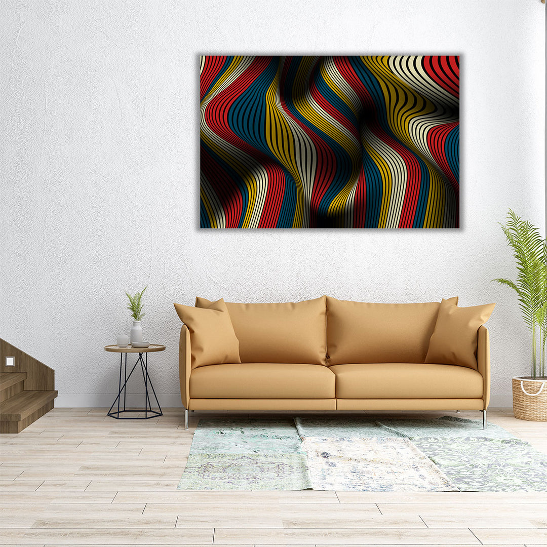 Trendy Distortion of Lines Flow Abstract  Art - Canvas Print Wall Art