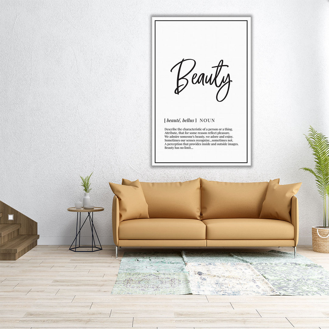 Beauty Definition, Minimalist Wall Art - Canvas Print Wall Art