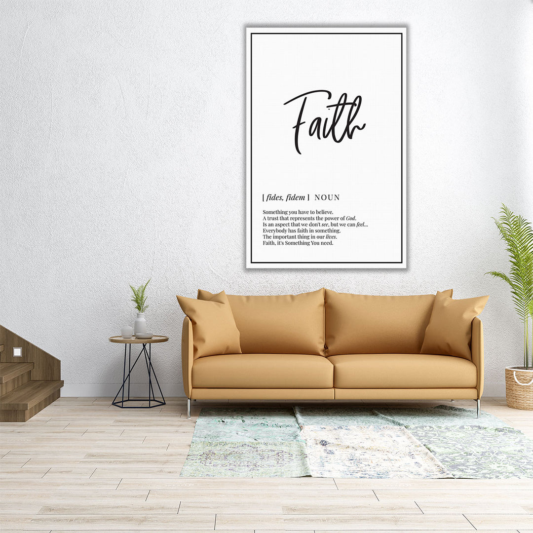 Faith Definition, Minimalist Wall Art - Canvas Print Wall Art