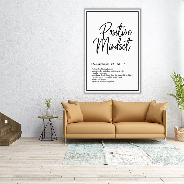 Positive Mindset Definition, Minimalist Wall Art - Canvas Print Wall Art