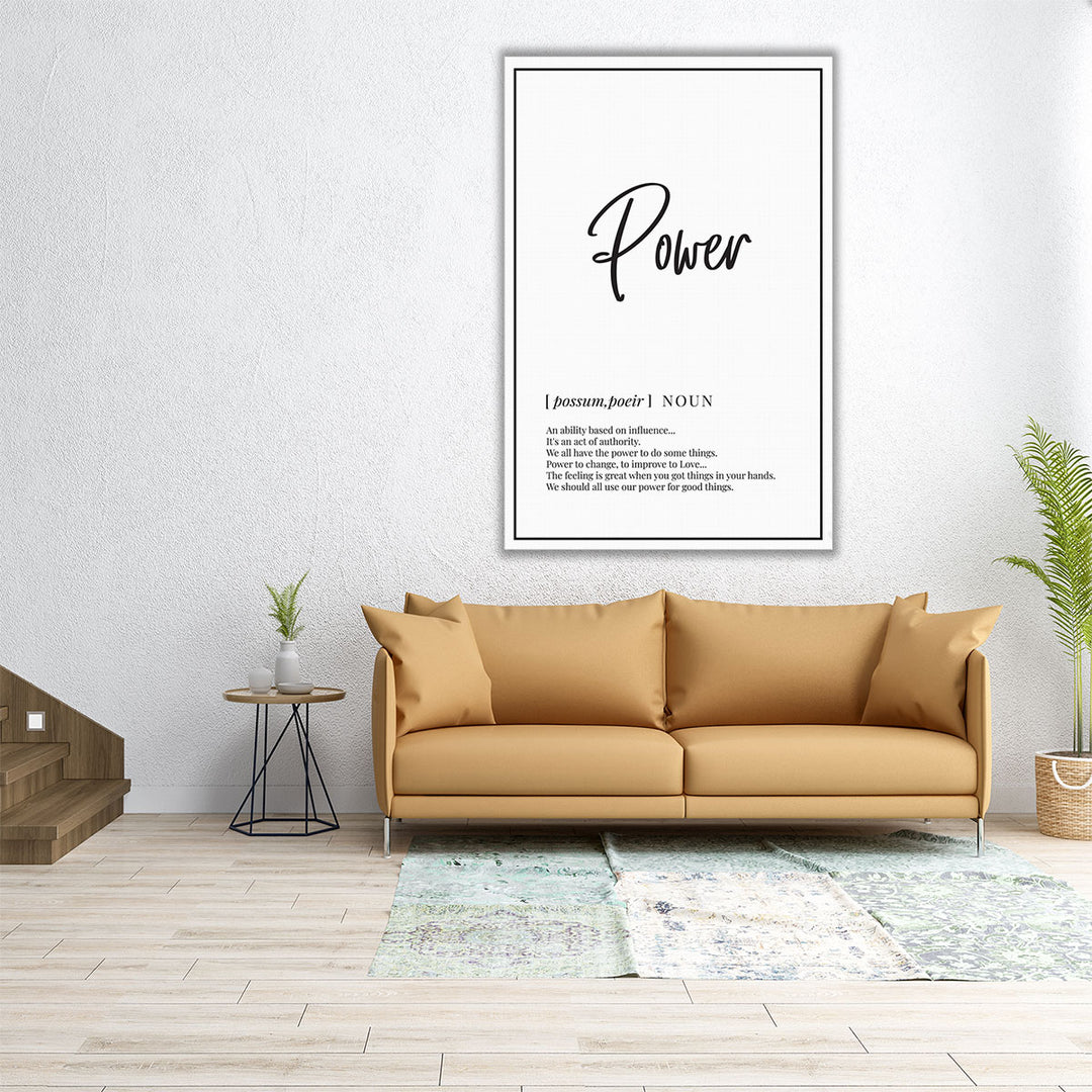 Power Definition, Minimalist Wall Art - Canvas Print Wall Art