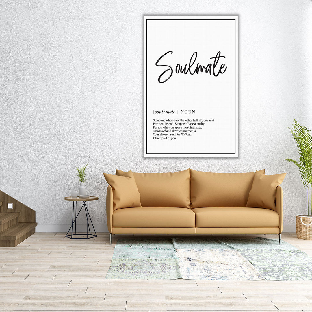 Soulmate Definition, Minimalist Wall Art - Canvas Print Wall Art