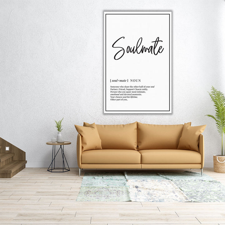 Soulmate Definition, Minimalist Wall Art - Canvas Print Wall Art