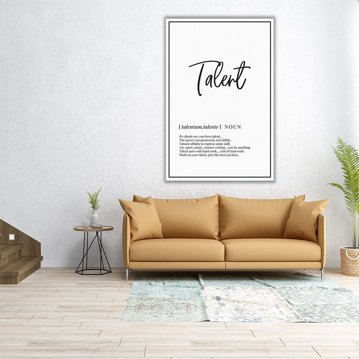 Talent Definition, Minimalist Wall Art - Canvas Print Wall Art