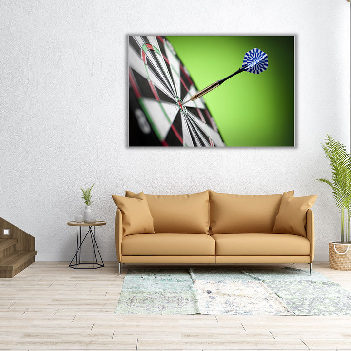 Darts Arrow in the Target Center - Canvas Print Wall Art