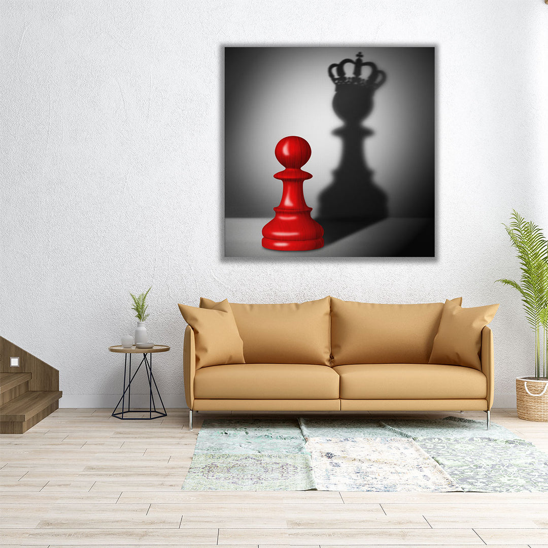 Mindset is Everything - Pawn With The Shadow of a King - Canvas Print Wall Art