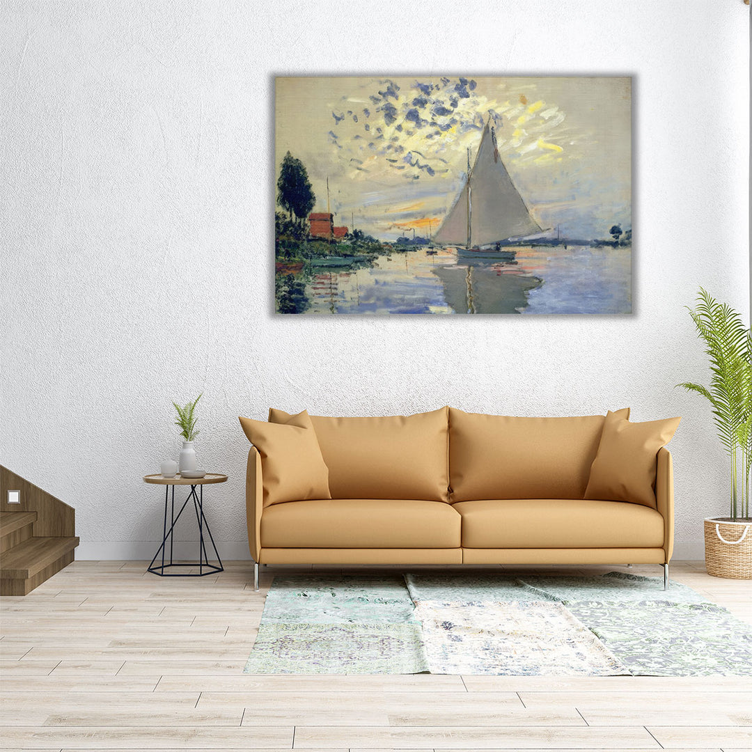 Sailing Boat in Petit-Gennevilliers - Canvas Print Wall Art