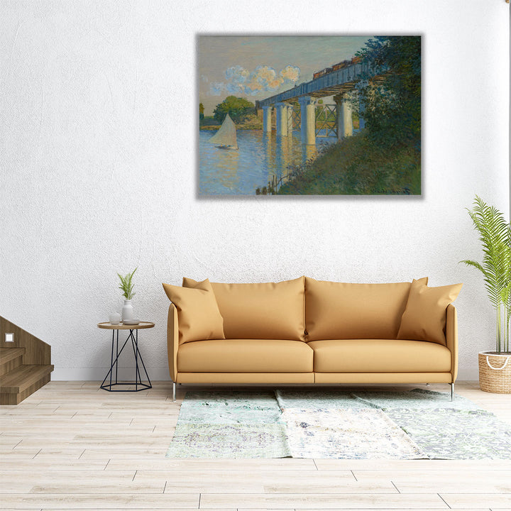 The Railway Bridge at Argenteuil - Canvas Print Wall Art