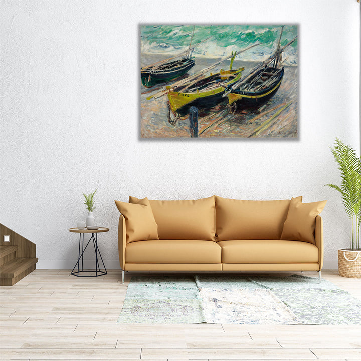 Three Fishing Boats - Canvas Print Wall Art