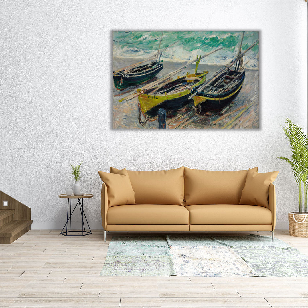 Three Fishing Boats - Canvas Print Wall Art