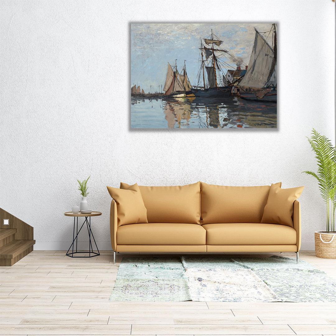 Boats in the port of Honfleur, 1866 - Canvas Print Wall Art