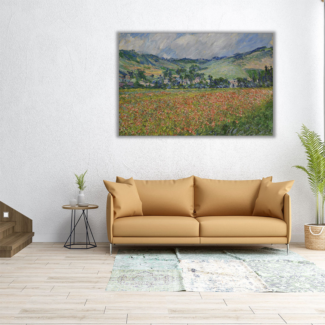 Poppy Field Around Giverny - Canvas Print Wall Art