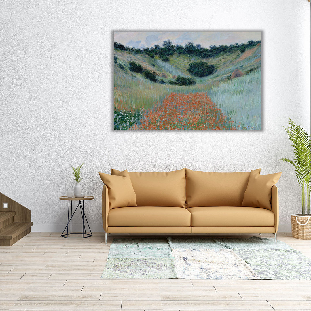 Poppy Field in a Hollow near Giverny - Canvas Print Wall Art