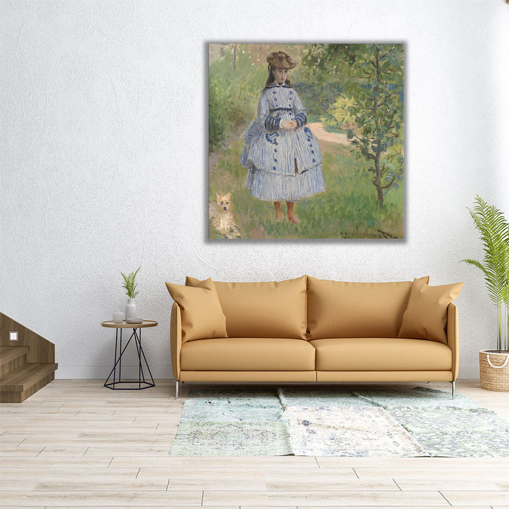 Girl with Dog - Canvas Print Wall Art