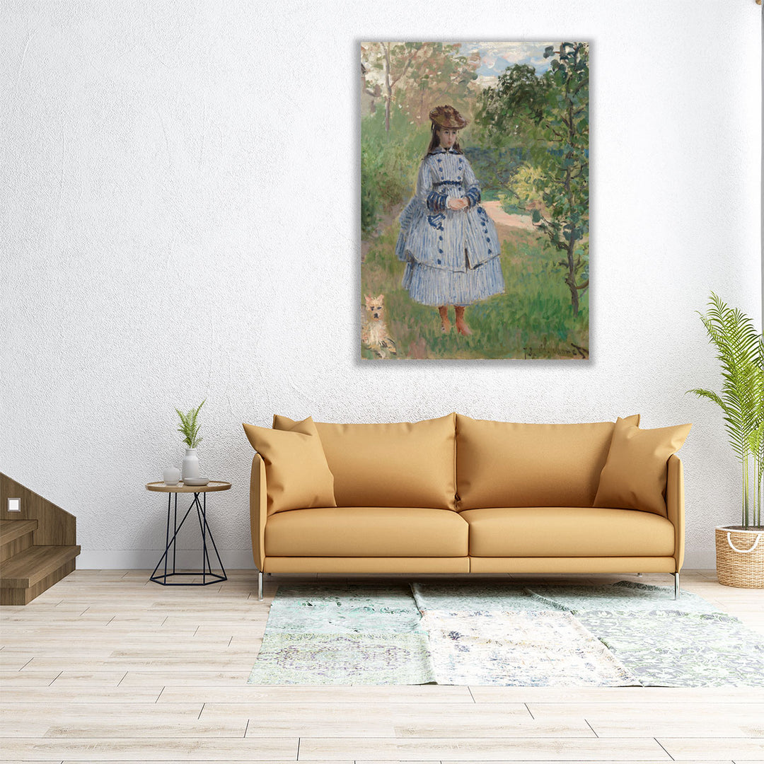 Girl with Dog - Canvas Print Wall Art