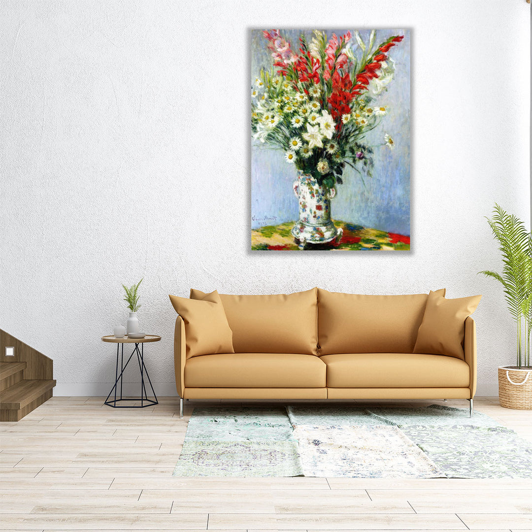 Bouquet of Gladioli, Lilies and Daisies, 1878 - Canvas Print Wall Art