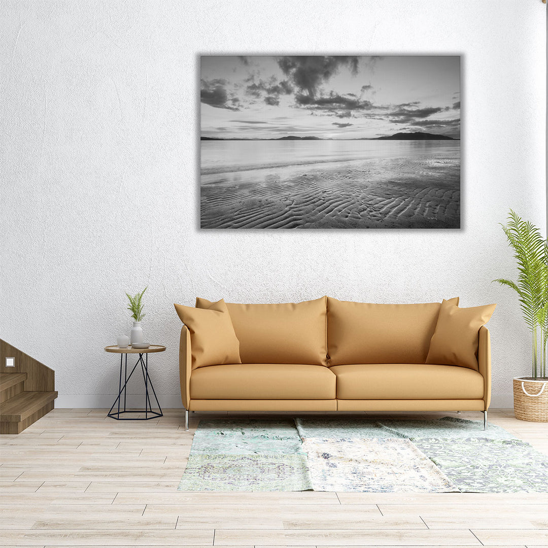 Samish Bay Sunset II Black and White - Canvas Print Wall Art