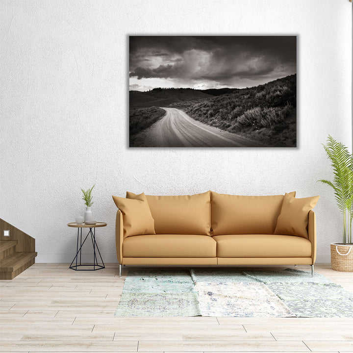 Stanley Basin Road Black and White - Canvas Print Wall Art