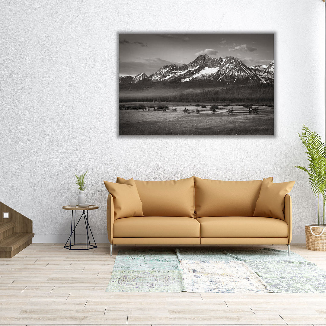 Stanley Basin Black and White - Canvas Print Wall Art