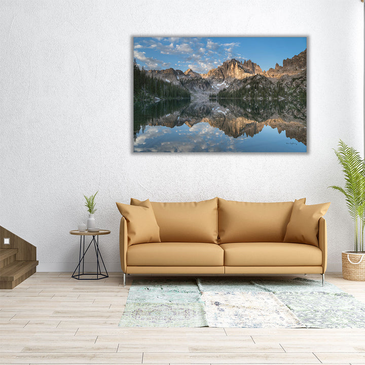 Baron Lake Monte Verita Peak Sawtooth Mountains II - Canvas Print Wall Art