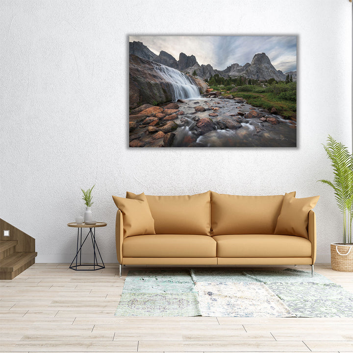 Cirque of the Towers Waterfall - Canvas Print Wall Art